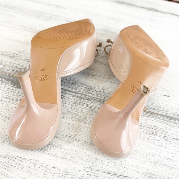 Zara Pointed-Toe Heels with bow detail size 37 6.5US - Picture 5 of 7